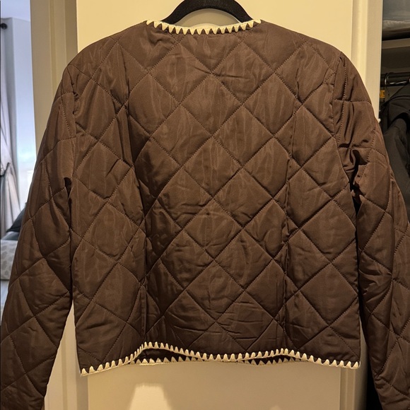 Wayf Chocolate Quilted Jacket with Ivory Accents - Picture 4 of 10